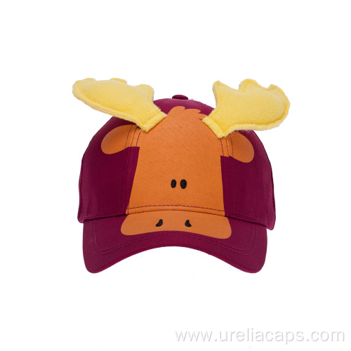 Cartoon kids cap with decoration